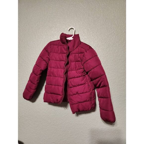 Children's place red size 5-6 red puffer jacket - Picture 2 of 7